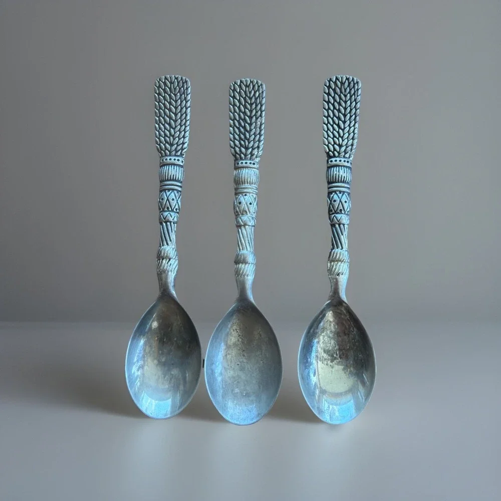 Vintage Silver Plated Rope‎ & Tassel Marmalade Spoons 3 in Set